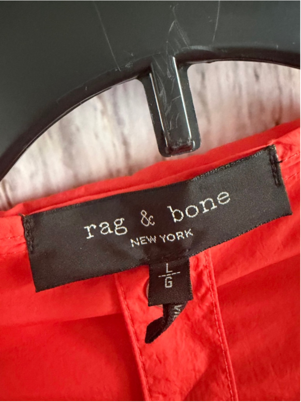 Women's Rag & Bone Orange Nylon Hooded Jacket L - Picture 3 of 9